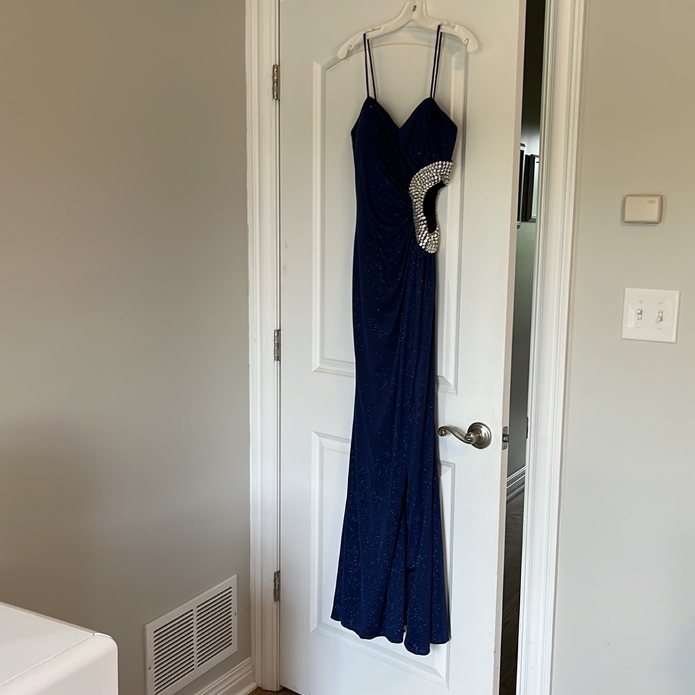 Jovanni Midnight Blue with Sparkle Dress Size 4 - Picture 3 of 9